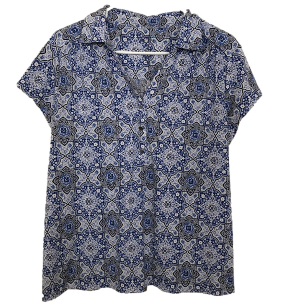 Croft & Barrow V-Neck Blouse with button detail